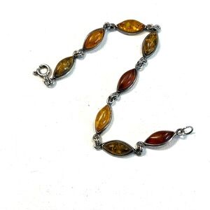 Amber and Silver Women's Bracelet